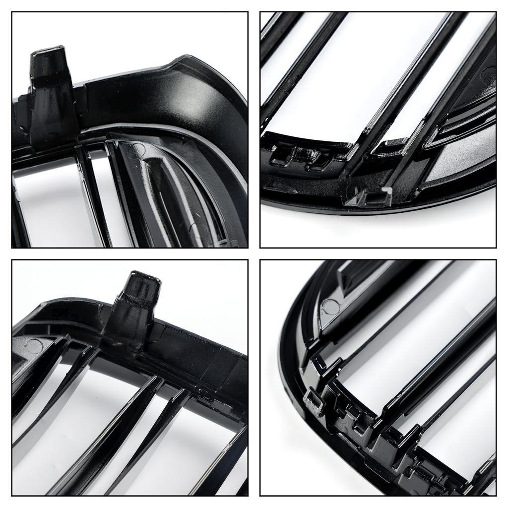 Black 2 Slat Front Kidney Grill Grille Fit BMW 7 Series G11 G12 2016-18 Pre-LCI