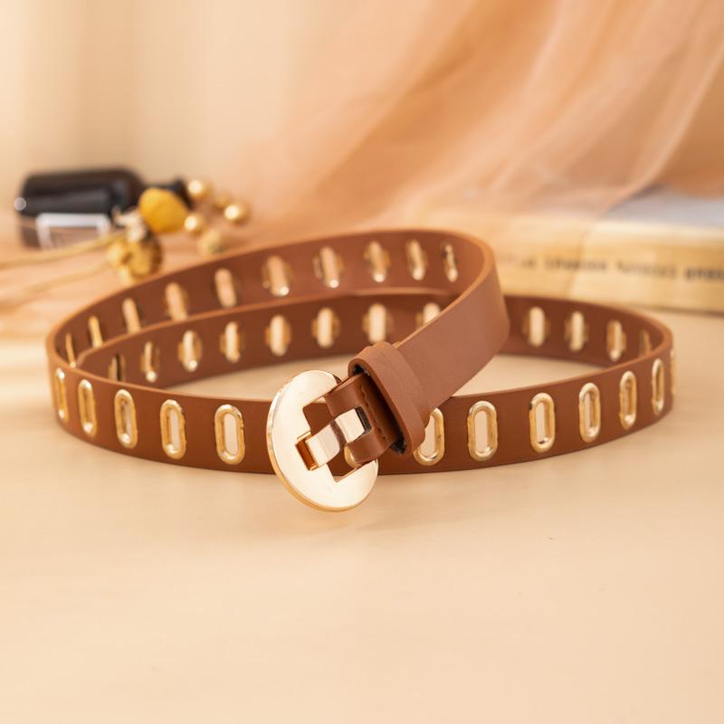 Fashion Women Belt Gold Buckle Belts For Women Waist Belts High Quality Waistband Luxury Ladies Brand For Pants Dresses DT004