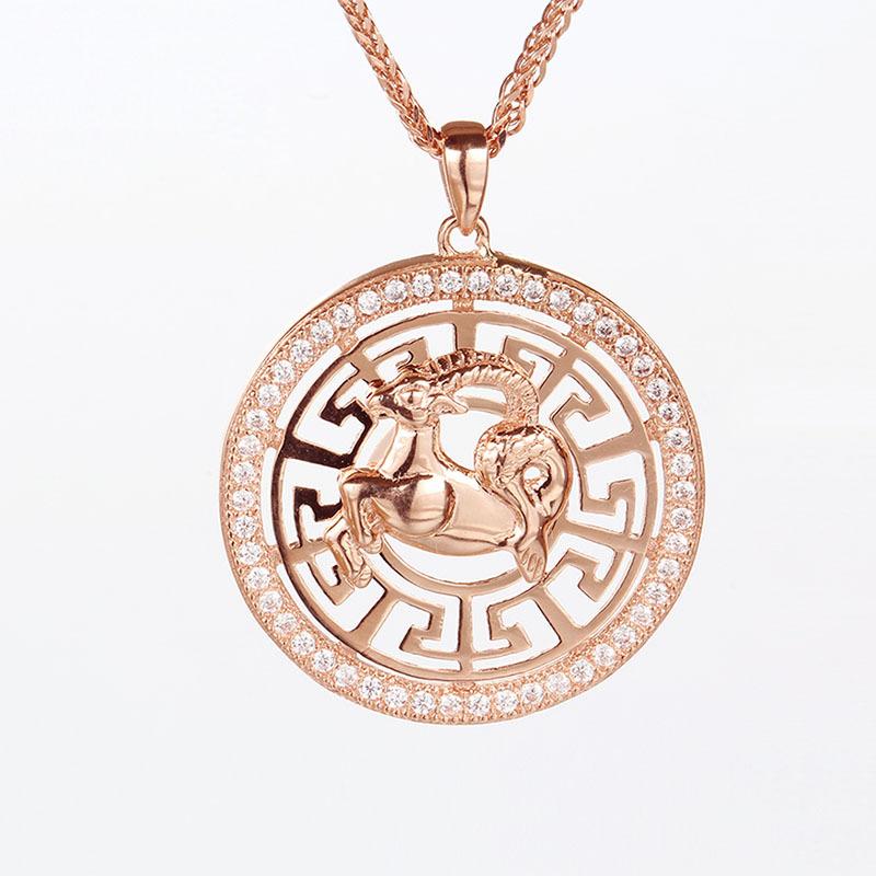 Pure Purple Gold Constellation Pendant Rose Gold Plated Color Gold Personalized Twelve Constellation Cards