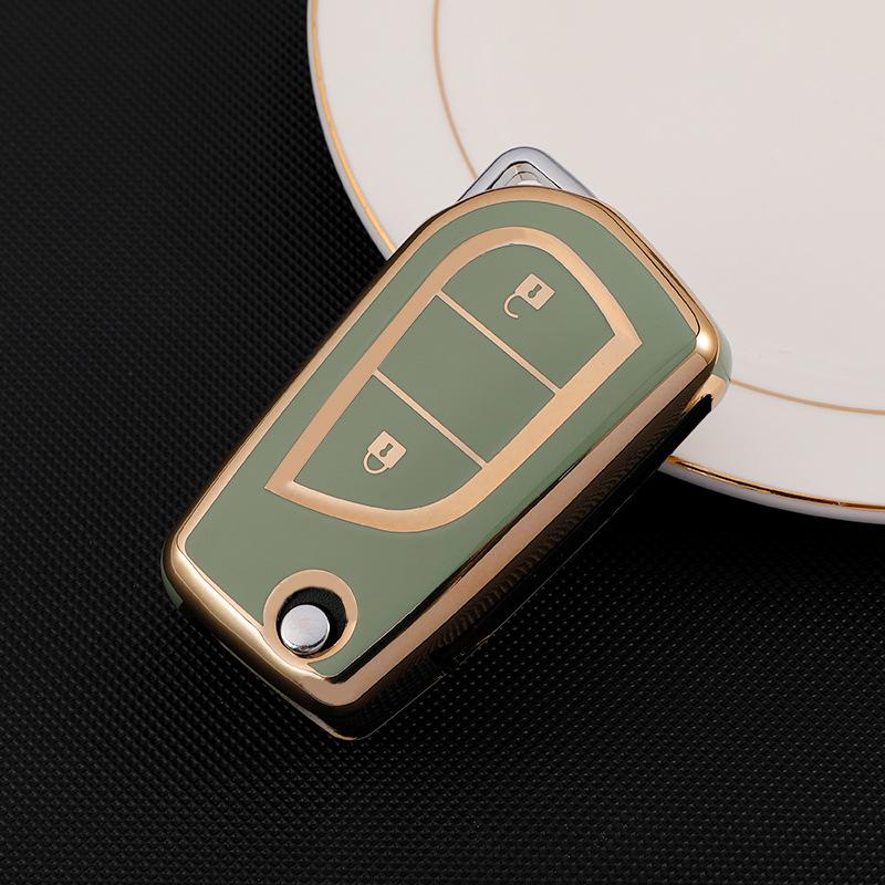Full-Coverage Protective Case for Two-Button Toyota Keys, Fits Corolla, Highlander, Reiz, RAV4