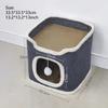 3-tiers Cat Bed Pet House Covered Cave with soft mat Large Hideaway Cat Tent with Fluffy Ball Hanging