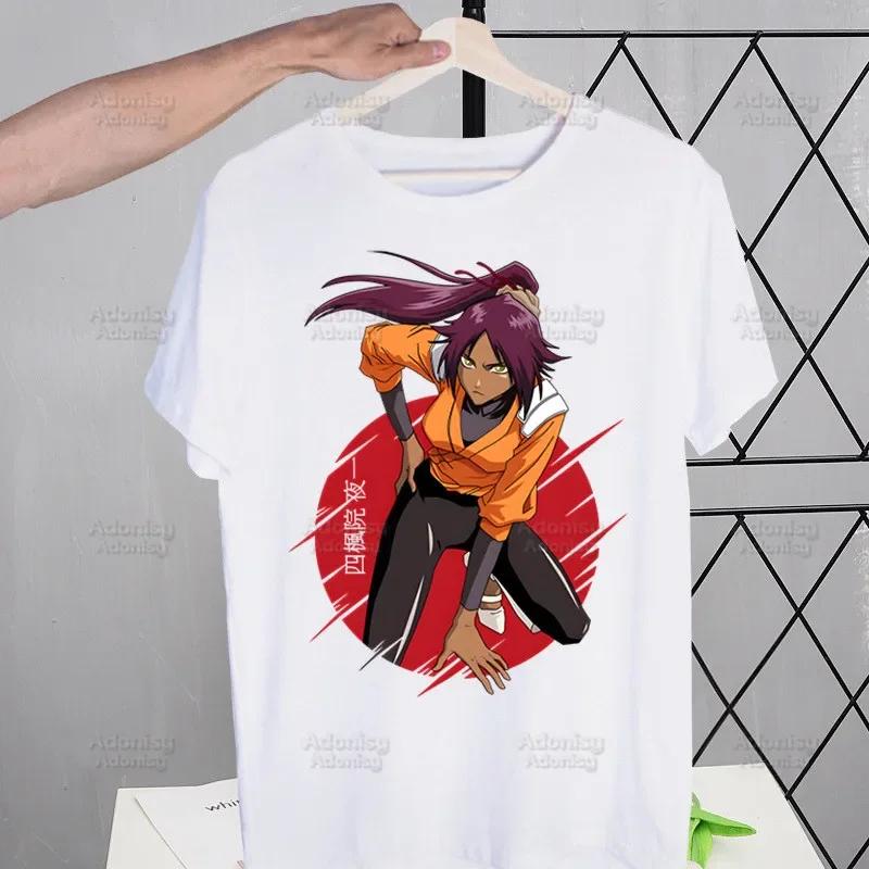 Bleach Anime Kurosaki Ichigo Japanese T Shirt Men Retro Washed Tops Tees Harajuku Tshirt Streetwear Hip Hop Male T-shirts