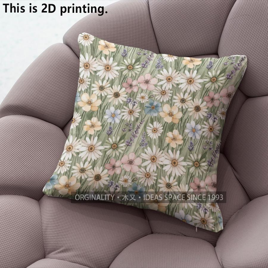 Aquarell Wildblumen Kissenbezüge Muster Kissenhülle Geeignet für Sofa Schlafzimmer Auto Kissenbezug