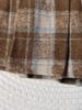 High-Waisted Plaid Woolen Pleated Skirt - Women's A-Line Autumn/Winter 2025 Academy Style