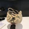 Adjustable Shoulder Straps Nylon Shoulder Bag Solid Color Canvas Crossbody Bag  Women