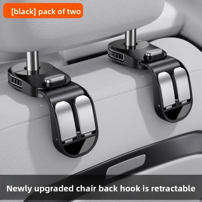 Quality 2 In 1Car Headrest Hook Premium Foldable Rear Seat Hanging Dual Hook 25KG Large Load-Bearing Alloy Hook Hanger Universal