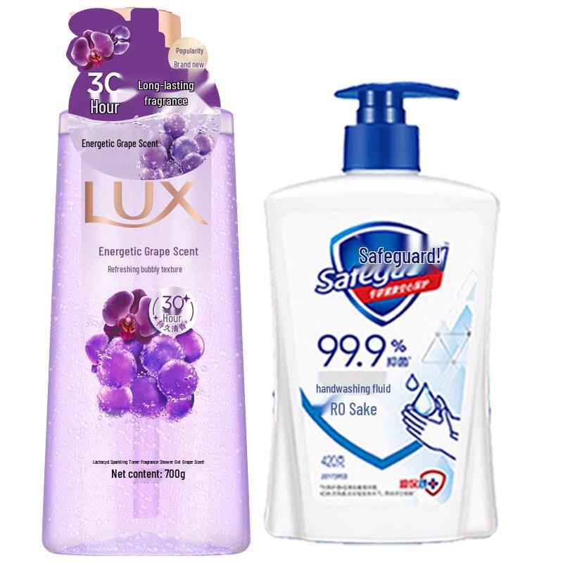 Набор: Освежающий гель для душа Lux Sparkling и мыло для рук Safeguard