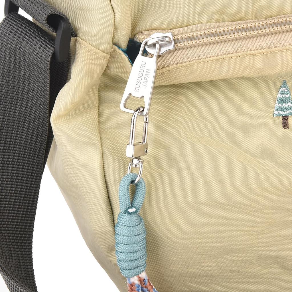 [Kusuguru Japan] Water-Repellent Embroidered Washer Shoulder Bag, Matilda, BE