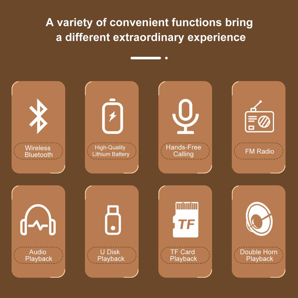 As20 Retro Bluetooth-compatible Speaker Outdoor Portable Wireless Strong Bass Fm Radio Built-in Microphone