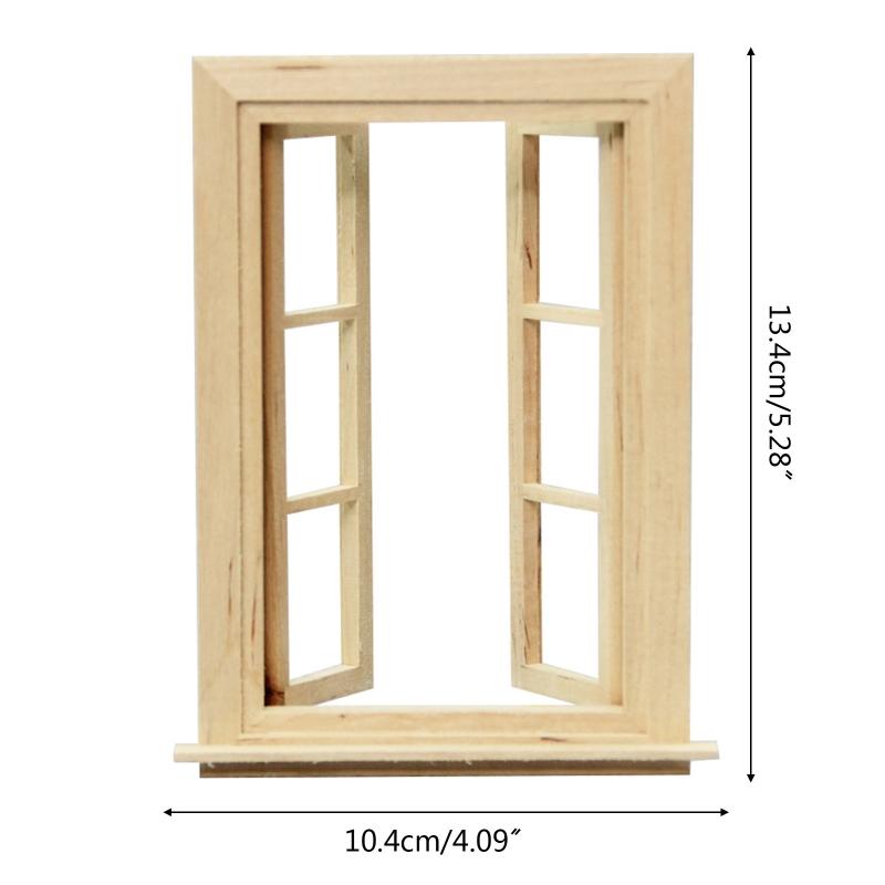 1: 12 Dollhouse Mini Door and Window Plain Wooden Material Model Accessories Can Be Painted and Colored