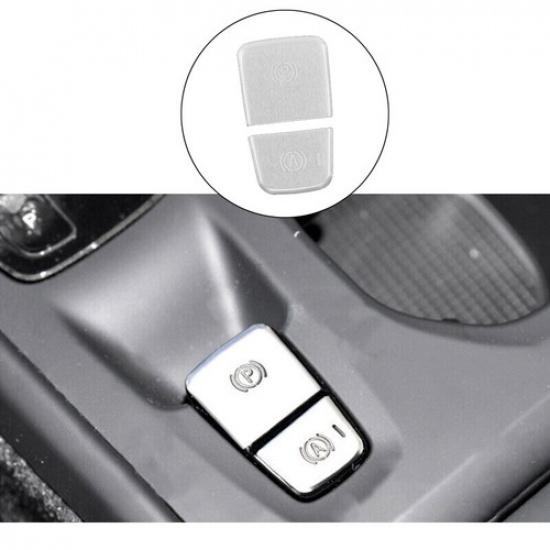 Silver Aluminum Alloy Car Electronic Handbrake Button Cover Trim For Volvo XC40