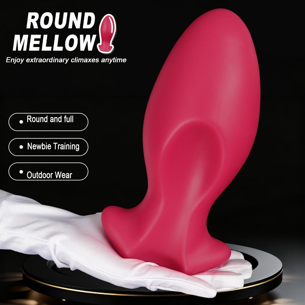 Liquid Silicone Egg Anal Plug Smooth Grooved Easy Insert SM Toy