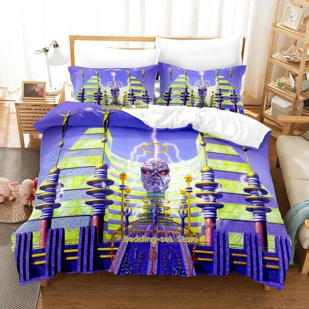 Hip Hop Maiden Heavy Metal Bedding Set Cartoon Anime Three-piece Set Adult Kid Bedroom Duvetcover Sets Print Bedding Set Luxury