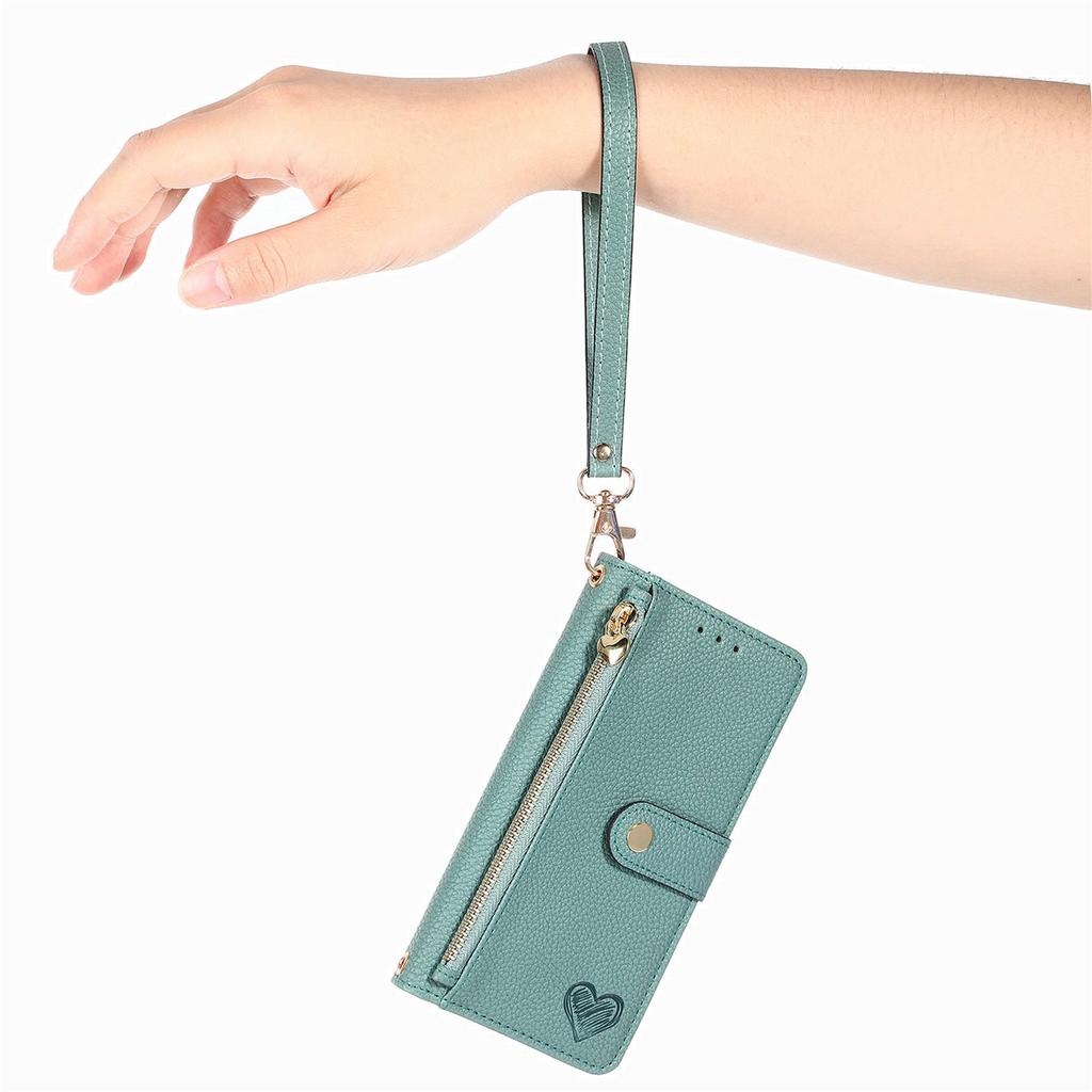 For Samsung Galaxy A15 4G/5G Phone Case Heart Pattern Leather RFID Blocking Cover