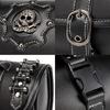 Front Fork Handlebar Bag Motorcycle Front Bag Tool Bag Skull Pattern Saddlebag PU Storage Pouch Motorbike Tool Bag