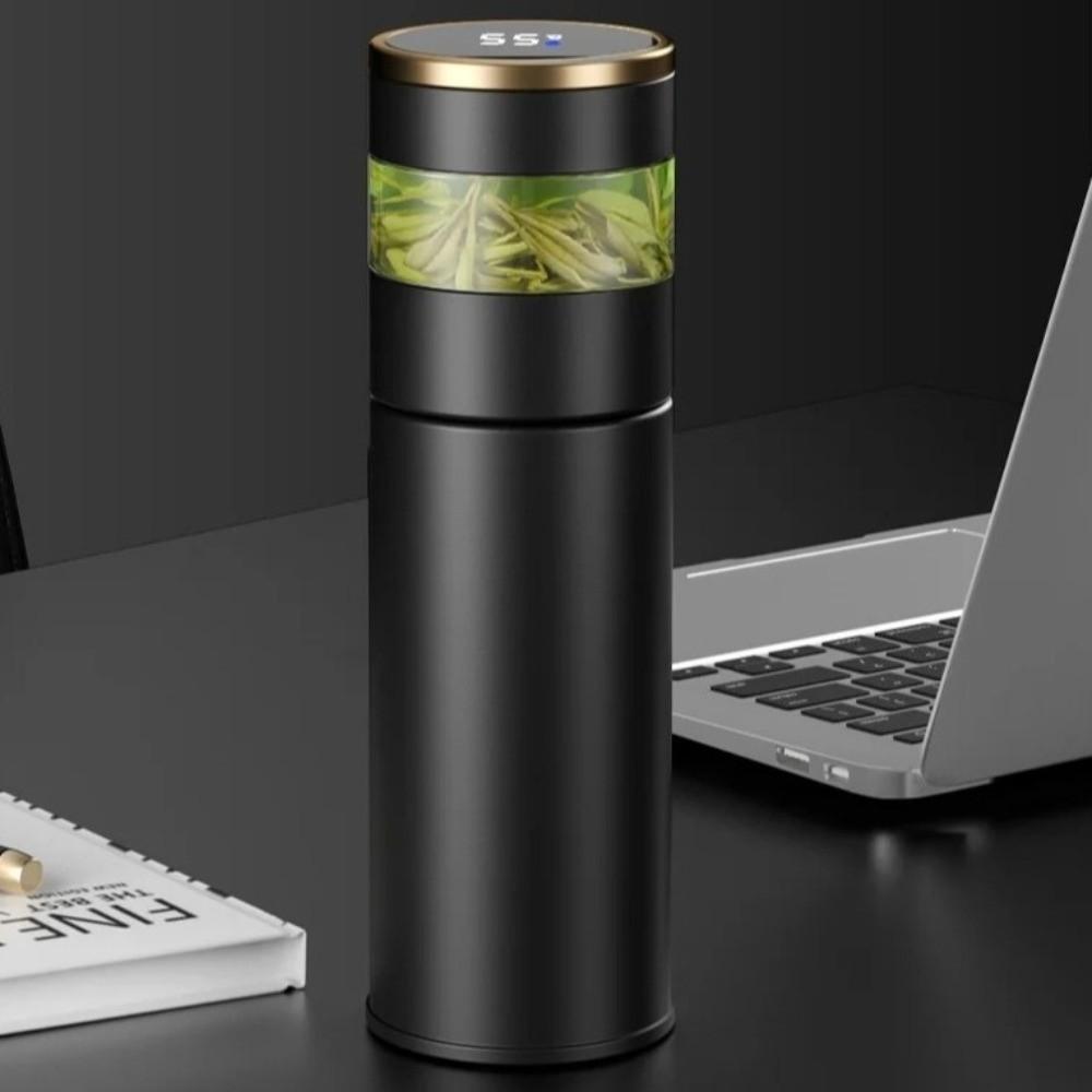 LED Temperature Display Insulated Cup 450ML Capacity Stainless Steel Tea Infuser Bottle Tea Water Separation Leak-Proof