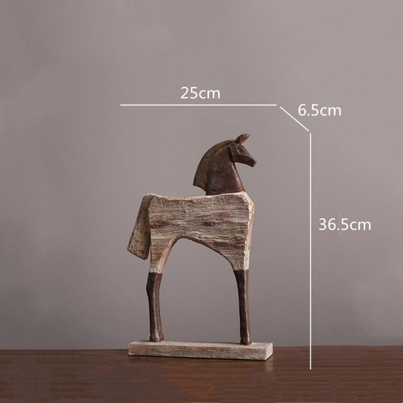 

Creative Resin Ornaments The Horse Horse Simulated Animal Sculpture Wood Grain Road Handmade Arts Crafts Decorative Figurines