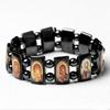 Religiöses Ikone Armband mit rechteckigen Perlen, die christliche Heilige und Figuren zeigen, dehnbares Design, langlebige Konstruktion, geeignet für den täglichen Gebrauch