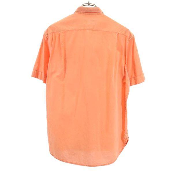 Emporio Armani Short Sleeve Full Zip Button Down Shirt S Orange Series Men's Used