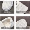 2025 summer new thick-soled heightening hollow mesh woven breathable casual shoes lightweight white shoes lightweight board shoes tide