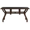 Garden Table Brown and Black 140 X 70 X 70 Cm Steel and Glass