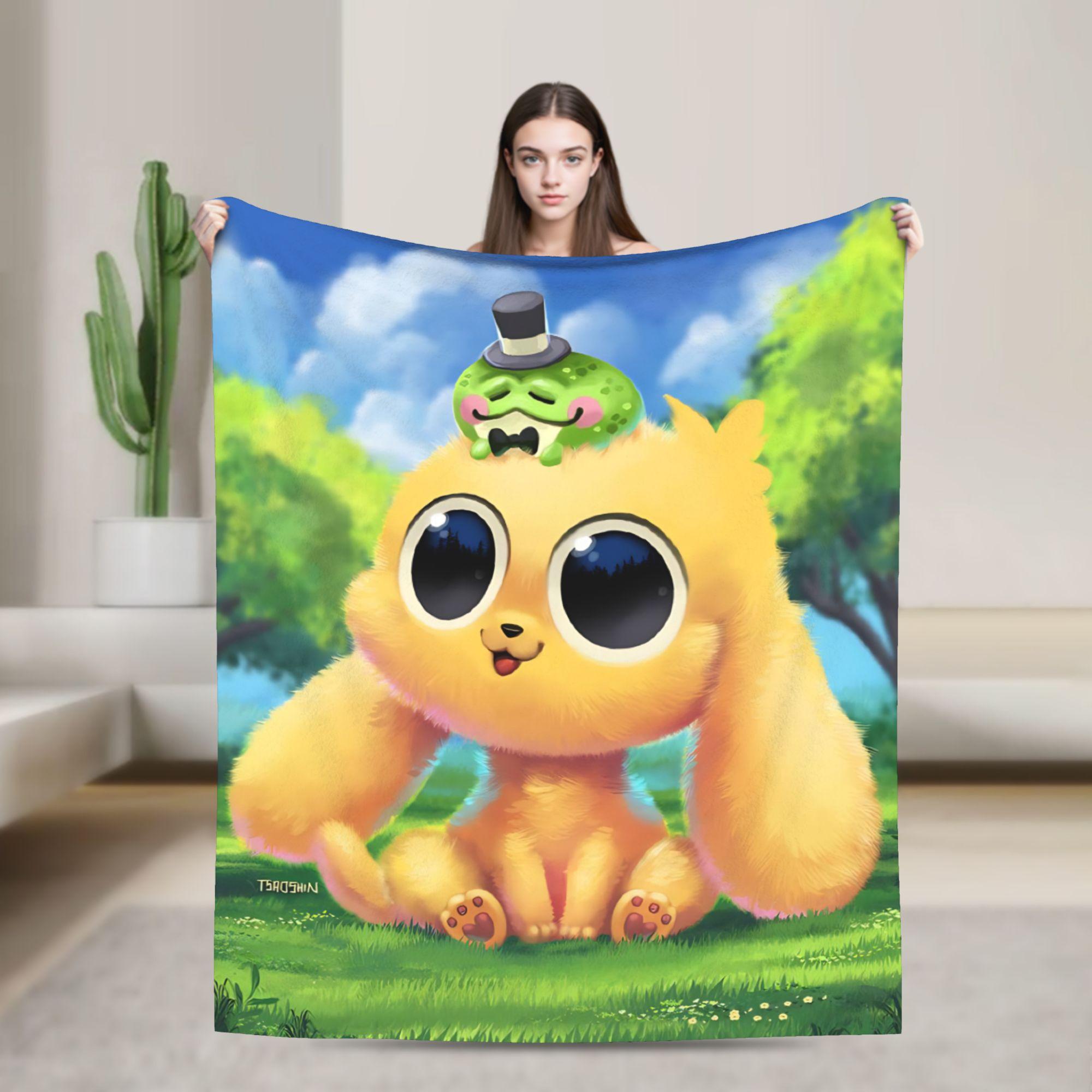Chikn Nuggit Cartoon Anime Super Soft Blanket Plush Throw Blanket Comfortable Outdoor Flannel Bedspread Sofa Bed Cover 30x40in