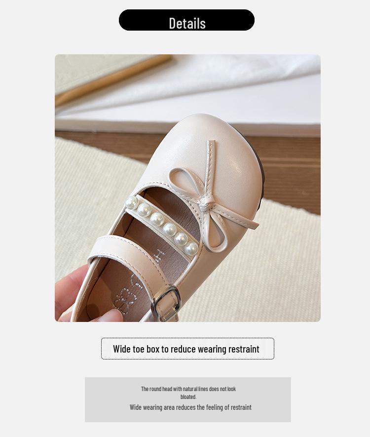 Girls' Leather Doll Bow Princess Shoes - Spring/Autumn 2026 Collection