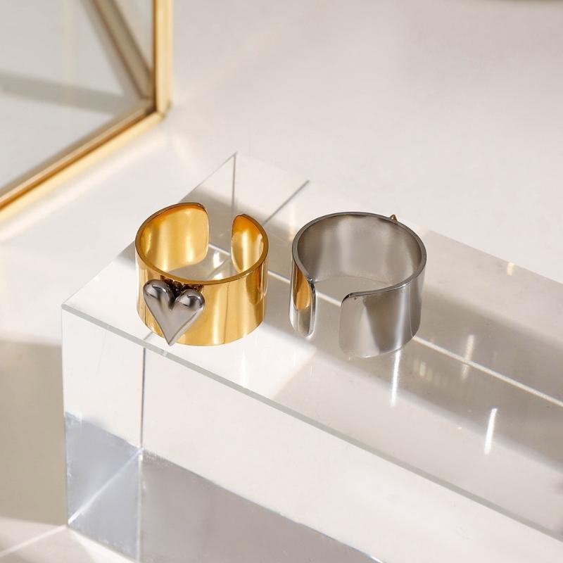 Stylish Multicolor Heart Shape Adjustable Rings Comfortable Lightweight Designs Rings Ideal For Couples And Friend