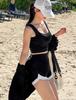 Korean Women's Sporty Long-Sleeve Bikini Set - Pure Desire Hot Spring Conservative Swimwear