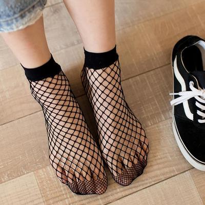 1 Paar Netzsocken Hohl Rutschfest Elastisch Damen Knöchel Netzstrümpfe zum Tanzen