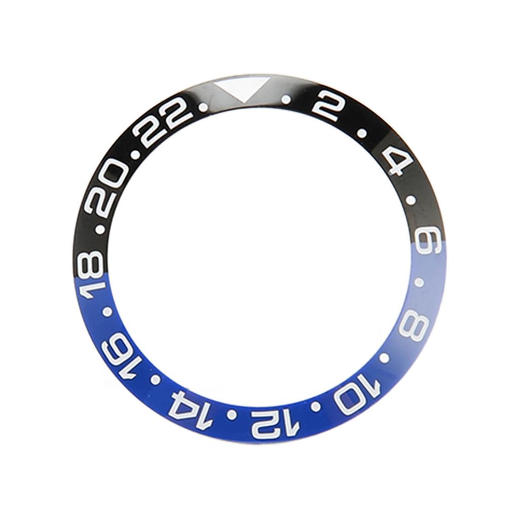 38mm Diameter Black Blue Watch Bezel Insert Base Ring White Character Ceramic GMT Wristwatch Bezel Insert Ring