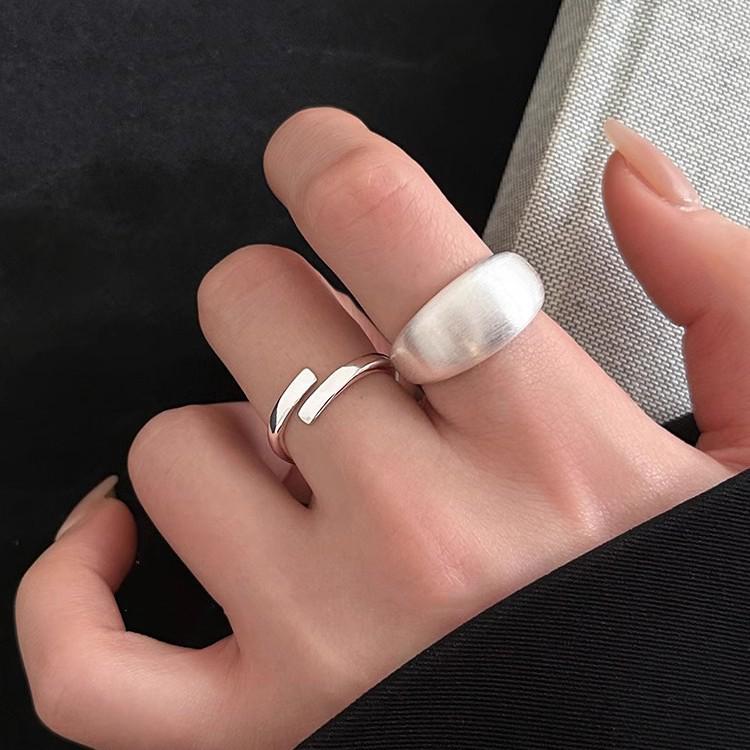 2025 Women's Brushed 925 Sterling Silver Luxury Index Finger Ring – High-End Niche Design