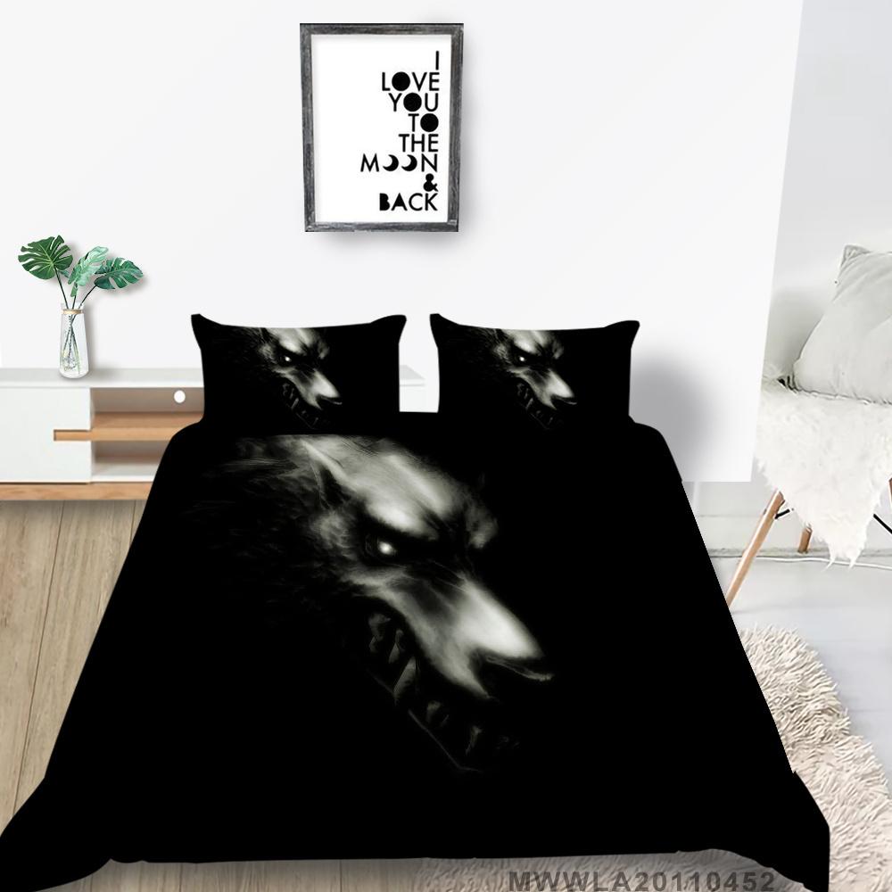 2023 New Style Wolf Print Bed Quilt Cover Comforter Duvet Covers Breathable Kids Friend Gift Cool Creative Home Decor Washable Bedclothes