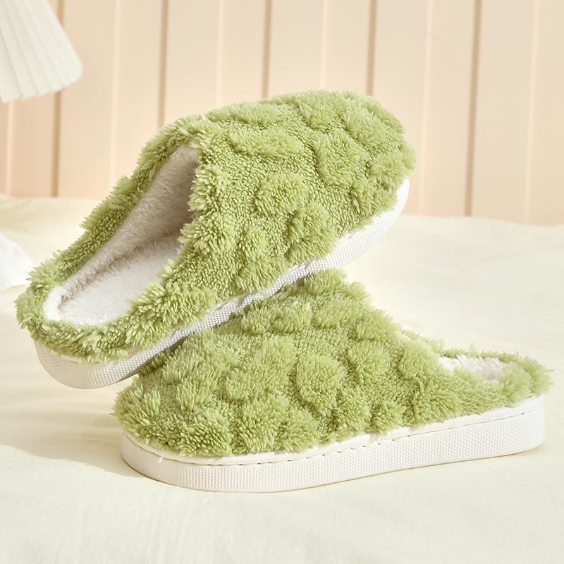 Maple leaf cotton slippers new autumn and winter indoor home non-slip thick bottom plush couple slippers