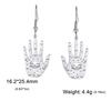 Dawapara Hamsa Hand Dangle Earrings Filigree Evil Eye Fatima Hand Evil Eye Pendant Stainless Steel Je Jewelry