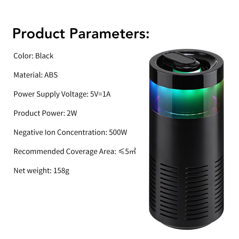 Mini Car Diffuser Purifier Essential Fragrance Aroma Air Aromatherapy Humidifier Freshener Perfume Oil Mounted Ionizer Generator