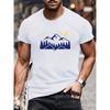 European Sizes The Mountain Forest Moonlit Night Pattern Print, Men's Clothing, Very Versatile for Fitness Training,