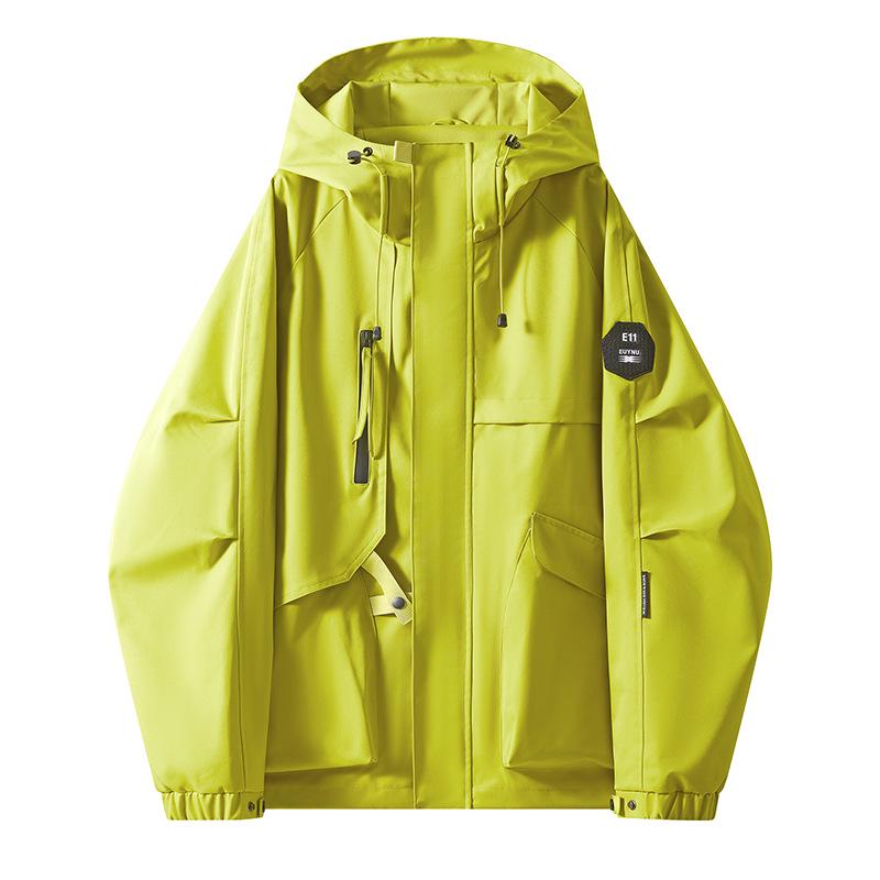 Men's 2025 Spring Korean Style Slim Hooded Jacket with Epaulettes - Versatile Outdoor Youth Outerwear