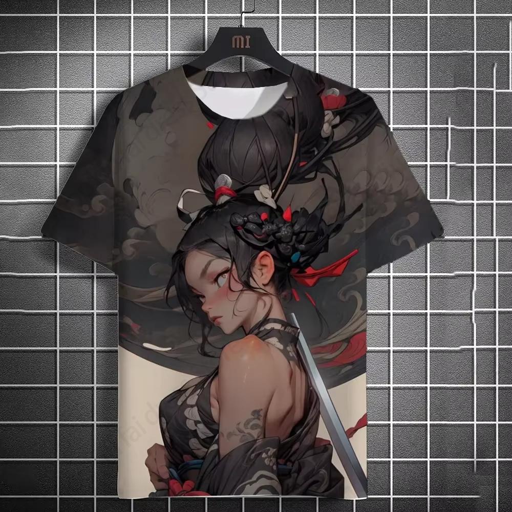 Summer Men's T-shirt Japanese Anime Tattoo 3D Print Tshirt Men Women Fashion Short Sleeve Oversized T Shirt Mens Clothing Sexy