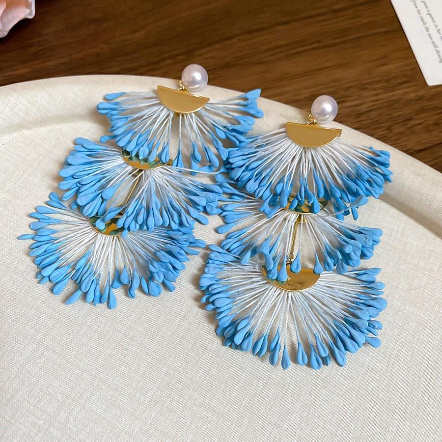 

Модные висячие серьги для женских украшений синий