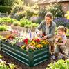 Open-Bottom Raised Vegetable Garden Bed with Lining. Made of Galvanized Steel. 120x60x30.5cm. Green