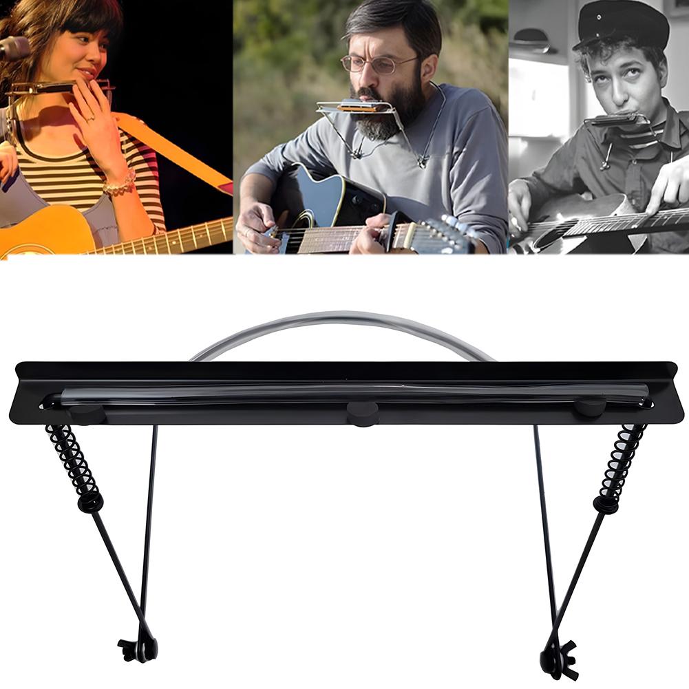 

24 Holes Harmonica Harp Rack Metal Harmonica Holder Adjustable Harmonica Neck Stand Bracket Mouth Organ Support Harp Rack Stand China Mainland