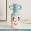European Hand Painted Striped Ceramic Vase French Light Luxury Living Room Decor