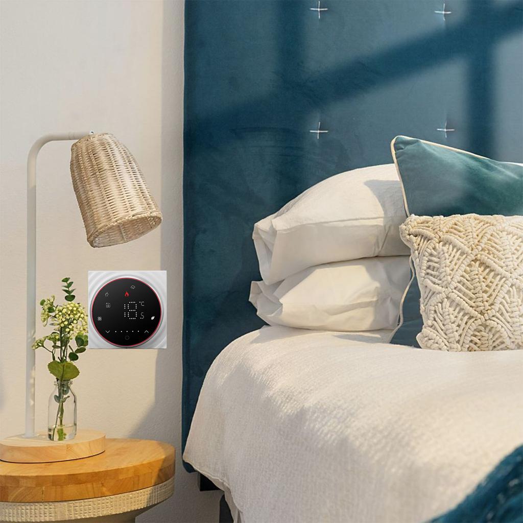 Wireless Thermostat LED Screen High Temperature Control Accuracy Programmable Smart Thermostat for Home Electric Heating AC 95 to 240V