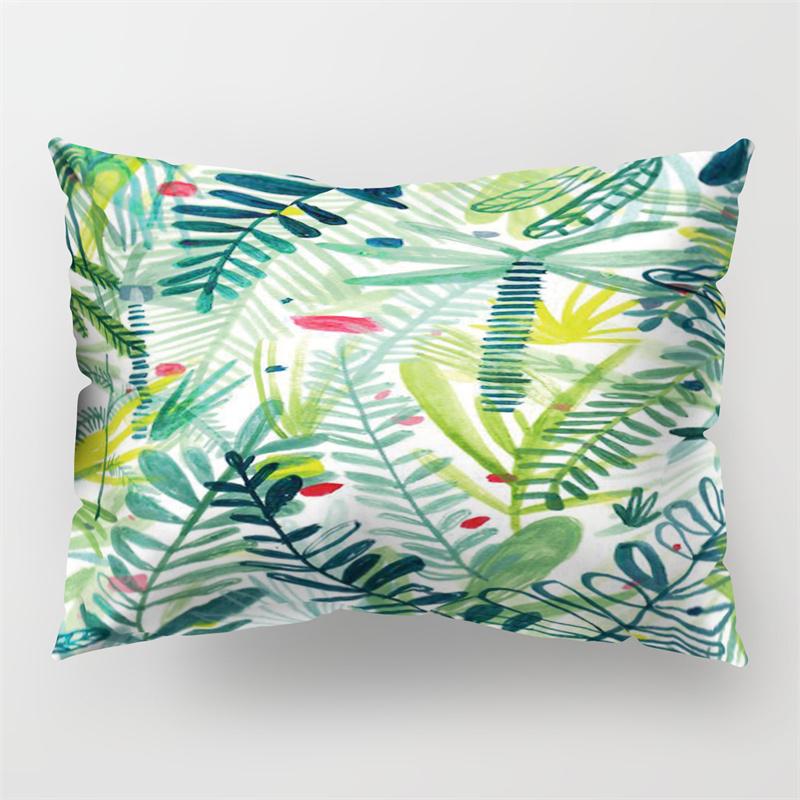 30x50cm Tropical Plant Polyester Pillow Cases Sofa Chair Living Room Home Decoration Green Leaves Plant Sunflower Pillowcase