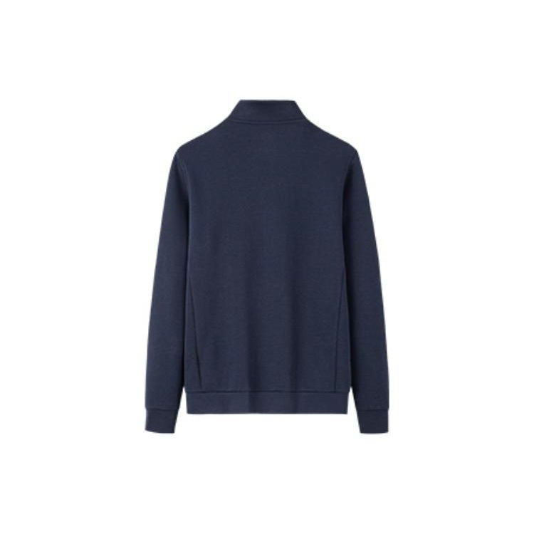 Anta Logo Print Stand Collar Zip Jacket Men Jackets Blue 152237705-2