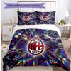 Set Lenzuola Stampa AC Milan 3 Pezzi Morbido Delicato sulla Pelle Lavabile Copripiumino e Federe Set Stagione Unica Camera da Letto