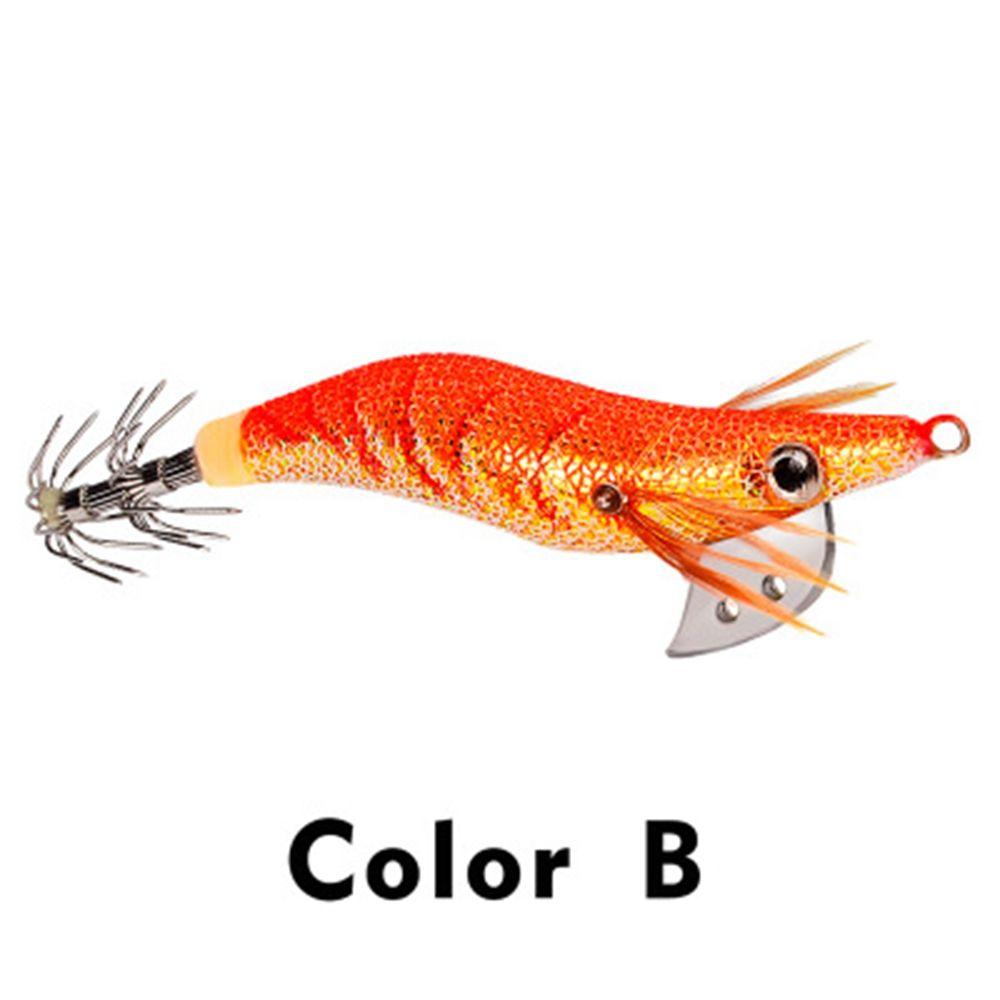 2.0#  2.5#  3.0# Jigs Luminous Lifelike Squid Hook Wood Shrimp Lures Octopus Bait Fishing Tackle