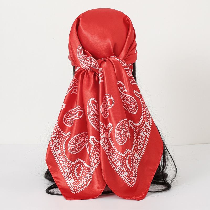 New cashew print silk scarf women's trend versatile shawl satin headscarf 90 square scarf scarf women