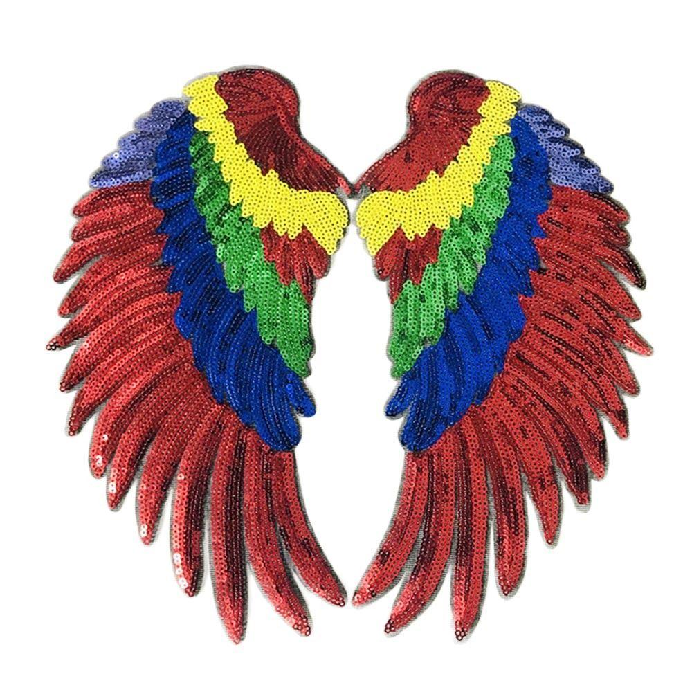 Dreamy Feather Wings Rainbow Embroidered Badges Clothing Accessories Sequin Patches